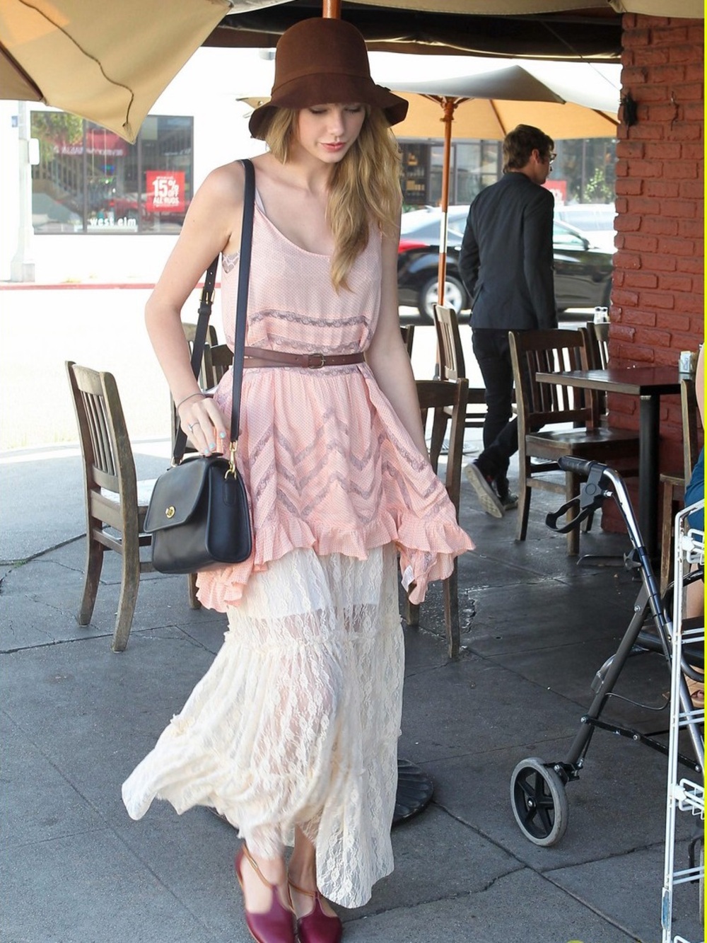Free People | Voile and Lace Trapeze Slip | XS​  Pink polka dot oversized